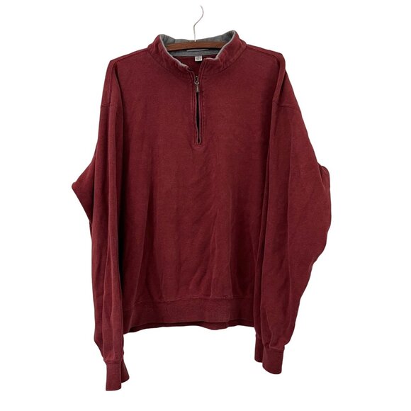 Peter Millar Red 1/4 Zip Cotton Pullover Sweater Mens Size XLarge - Picture 1 of 4